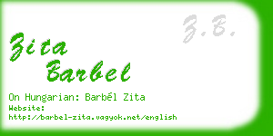 zita barbel business card
